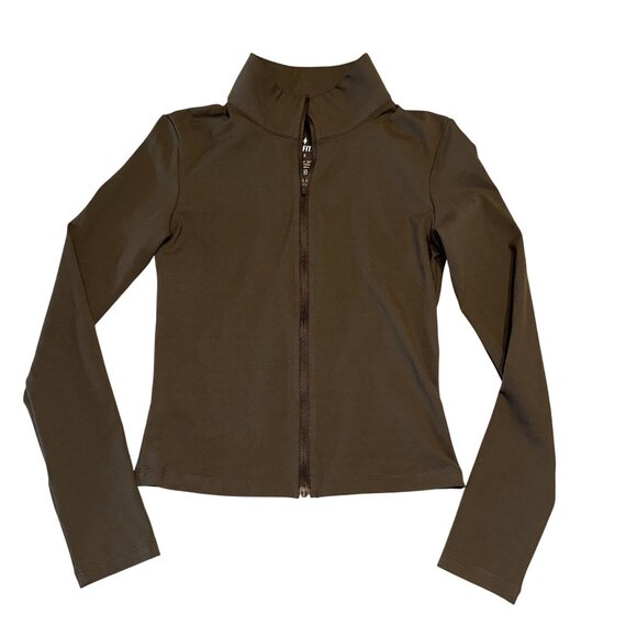 NWOT Azur Fit Walnut Brown Classic Fit Zip Up Jacket Women's Small S - Picture 1 of 7